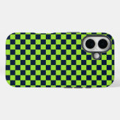 Lime and navy checkerboard pattern Case-Mate iPhoneケース (裏面 (横))