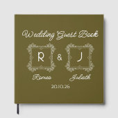 Lime Baroque Monogram Wedding Guest Book ゲストブック (正面)