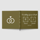 Lime Baroque Monogram Wedding Guest Book ゲストブック (全面)