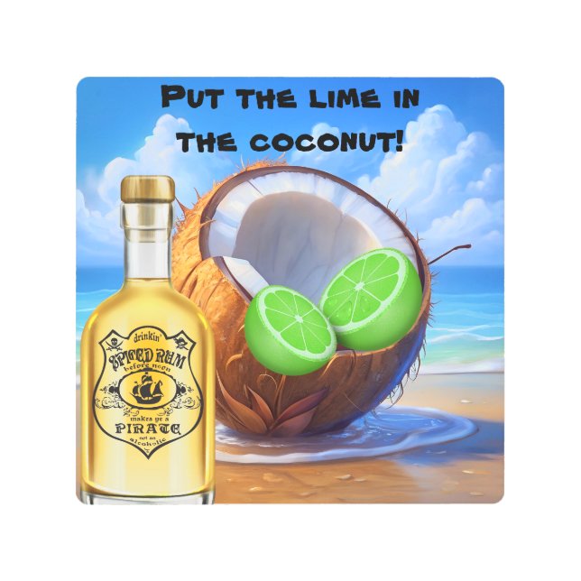Lime, Coconut and Rum Metal Wall Art メタルプリント (正面)