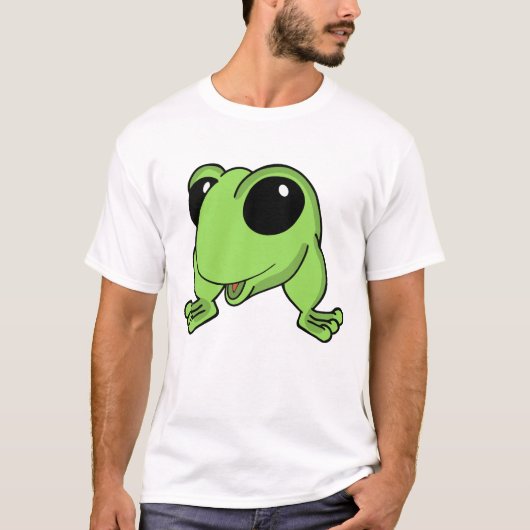 Lime Frog Cartoon Cheer Tシャツ (正面)