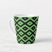 Lime green and black diamond pattern カフェラテマグ (左アングル)