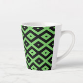 Lime green and black diamond pattern カフェラテマグ (右)