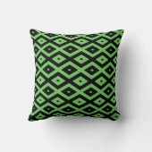 Lime green and black diamond pattern クッション (裏面)