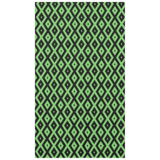 Lime green and black diamond pattern テーブルクロス (正面)