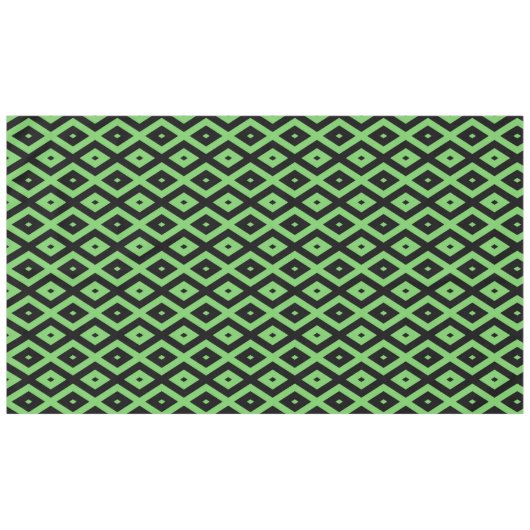Lime green and black diamond pattern テーブルクロス (正面(横))