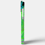 Lime Green and Blue Groovy Abstract Retro Art Case-Mate iPhoneケース (裏面 / 左)