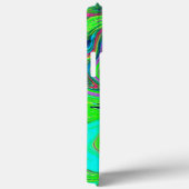 Lime Green and Blue Groovy Abstract Retro Art Case-Mate iPhoneケース (裏面 / 右)