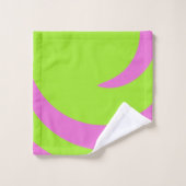Lime Green and Pink Abstract Art Towel Set バスタオルセット (ウォッシュタオル)