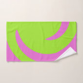 Lime Green and Pink Abstract Art Towel Set バスタオルセット (ハンドタオル)