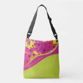 Lime Green And Pink Dotted Abstract クロスボディバッグ (正面)