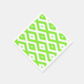 Lime green and white diamond pattern スタンダードカクテルナプキン (角)