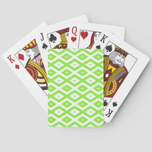 Lime green and white diamond pattern トランプ (裏面)