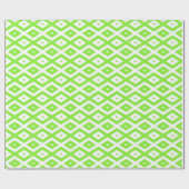 Lime green and white diamond pattern ラッピングペーパー (フラット)