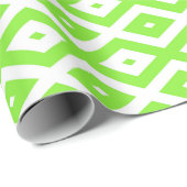 Lime green and white diamond pattern ラッピングペーパー (ロールコーナー)