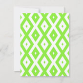 Lime green and white diamond pattern 出欠カード (正面)