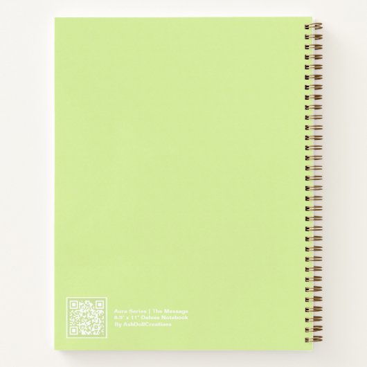 Lime Green Aura Message Notebook ノートブック (裏面)