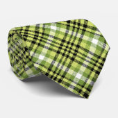 Lime Green Black Chic Modern Tartan Trendy Pattern ネクタイ (ロール)