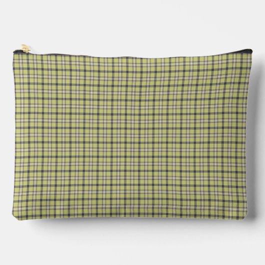 Lime Green Blue Plaid Classic Pattern Retro アクセサリーポーチ (正面)