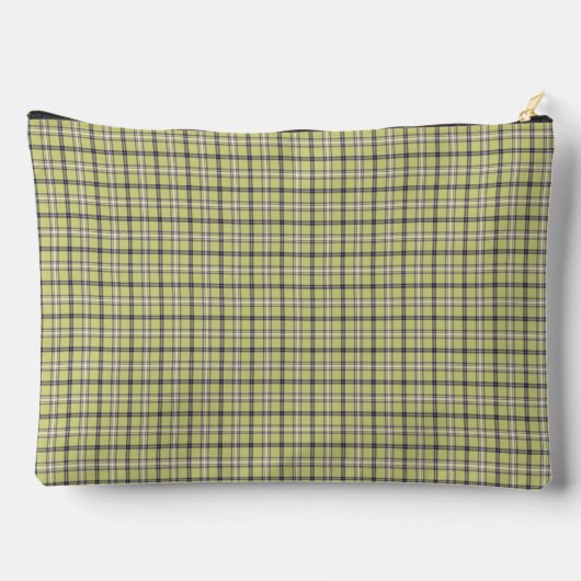 Lime Green Blue Plaid Classic Pattern Retro アクセサリーポーチ (裏面)