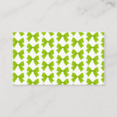 Lime Green Bow Bridal Shower Recipe Request エンクロージャーカード (裏面)