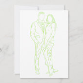 Lime Green Couple Wedding Invitation 招待状 (裏面)