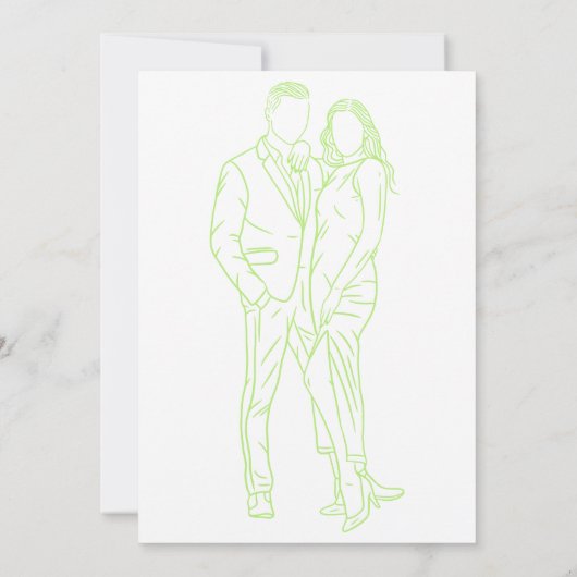 Lime Green Couple Wedding Invitation 招待状 (裏面)
