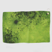 Lime Green Grunge with Black Accents ゴルフタオル (横)