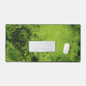 Lime Green Grunge with Black Accents デスクマット (キーボード&マウス)