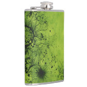 Lime Green Grunge with Black Accents フラスク (右)