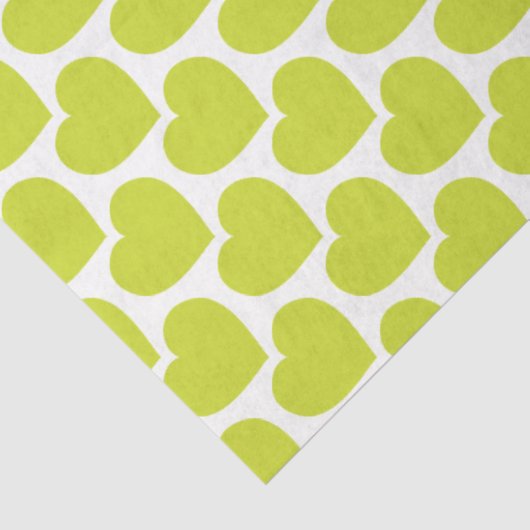 Lime Green Hearts Modern Sweet Love Notes Fun 薄葉紙 (詳細)