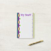 Lime Green Hearts With Purple ポストイット (デスク上)