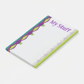 Lime Green Hearts With Purple ポストイット (アングル)