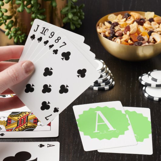 Lime Green Initial Classic Playing Cards トランプ (インサイチュ)
