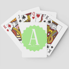 Lime Green Initial Classic Playing Cards トランプ