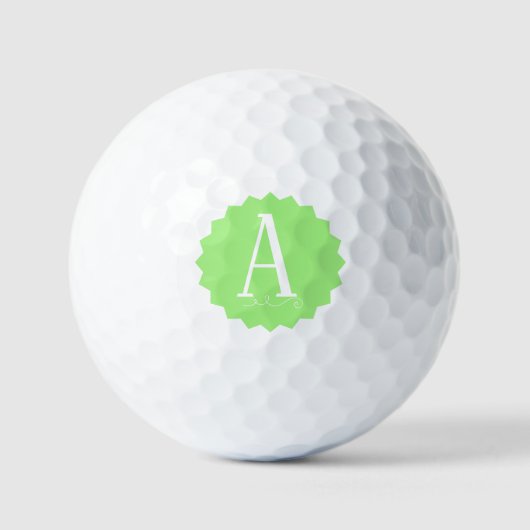 Lime Green Initial Golf Balls ゴルフボール (正面)