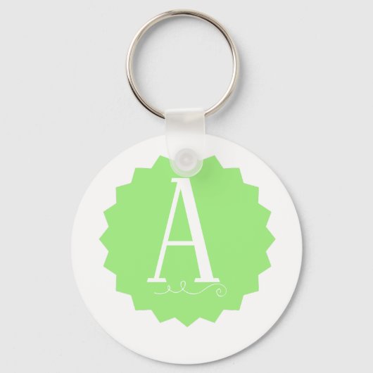 Lime Green Initial Keychain キーホルダー (正面)