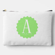 Lime Green Initial Makeup Bag