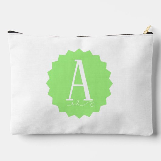 Lime Green Initial Makeup Bag アクセサリーポーチ (裏面)