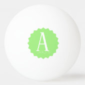Lime Green Initial Ping Pong Ball 卓球ボール (正面)