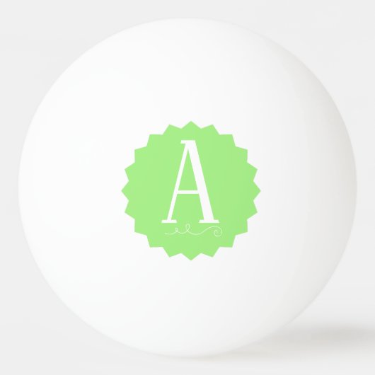 Lime Green Initial Ping Pong Ball 卓球ボール (裏面)