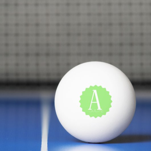 Lime Green Initial Ping Pong Ball 卓球ボール (ネット)