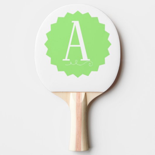 Lime Green Initial Ping Pong Paddle 卓球ラケット (正面)