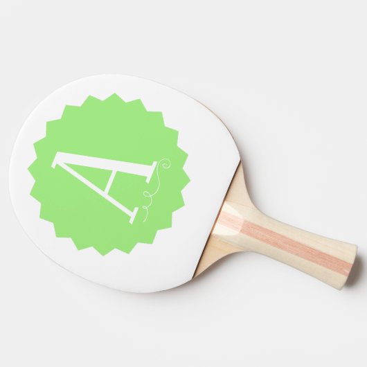 Lime Green Initial Ping Pong Paddle 卓球ラケット (横)