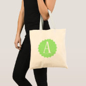 Lime Green Initial Tote Bag トートバッグ (正面(商品))