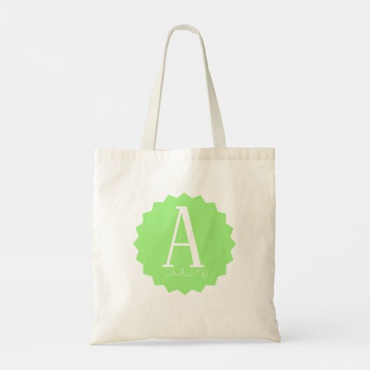 Lime Green Initial Tote Bag トートバッグ (裏面)