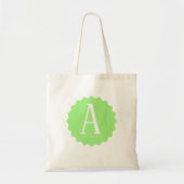Lime Green Initial Tote Bag トートバッグ (正面)