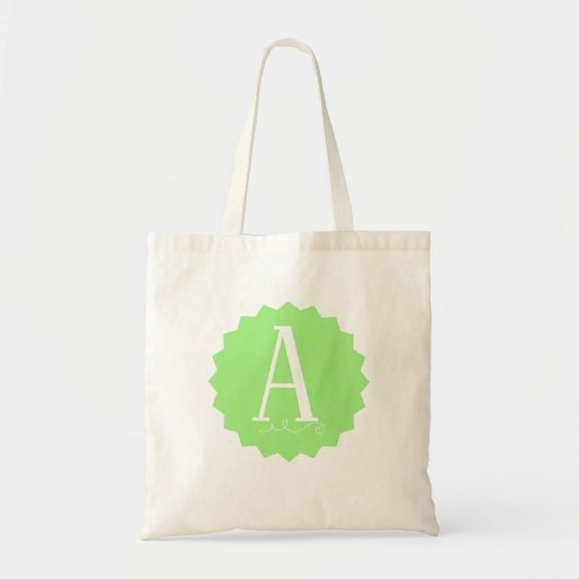 Lime Green Initial Tote Bag トートバッグ (正面)