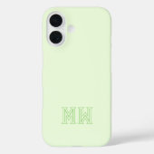 Lime Green Initials Monogram Simple Minimal  Case-Mate iPhoneケース (裏面)