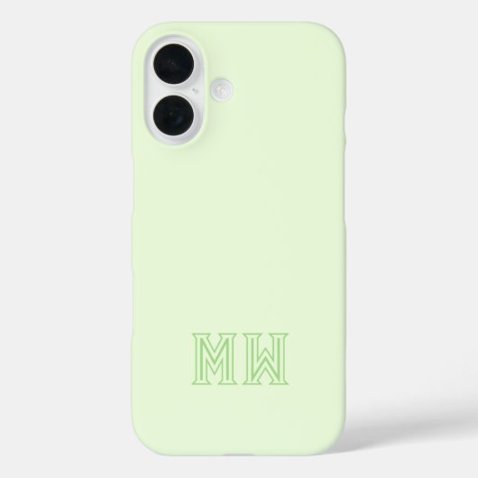 Lime Green Initials Monogram Simple Minimal  Case-Mate iPhoneケース (裏面)